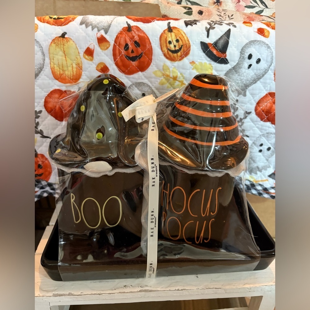 Halloween Witch and Ghost Canister Set